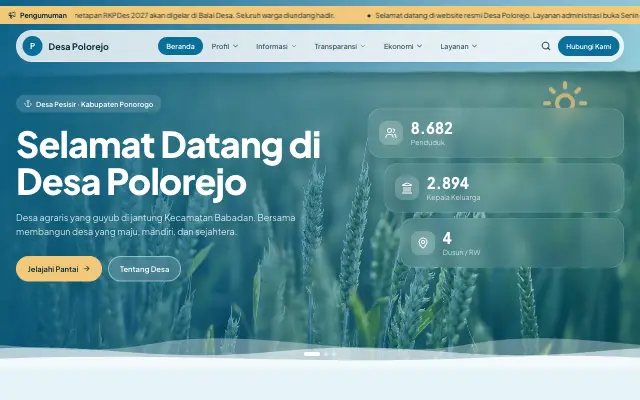 Tampilan tema Bahari