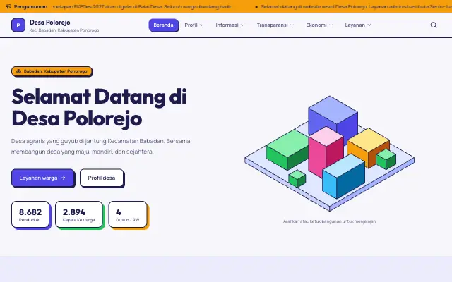 Tampilan tema Isometrik