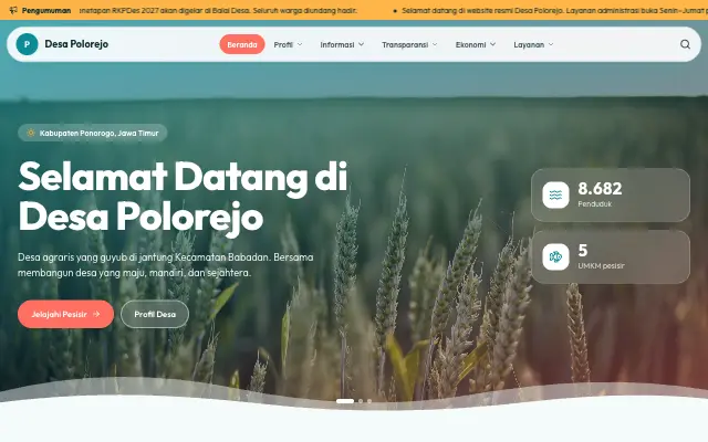 Tampilan tema Karang Laut