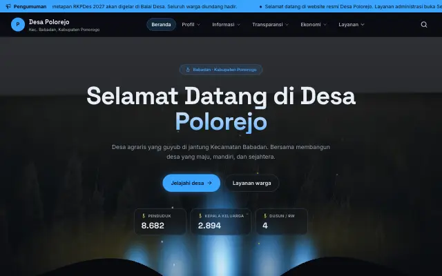 Tampilan tema Kawah Api Biru