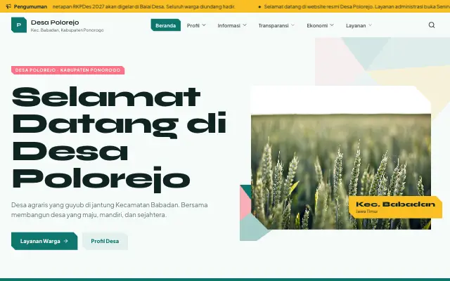 Tampilan tema Origami