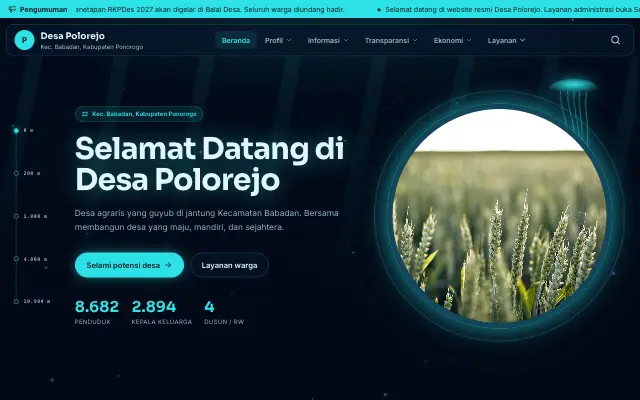 Tampilan tema Palung Samudra