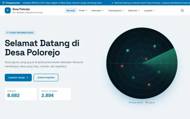 Tampilan tema Radar