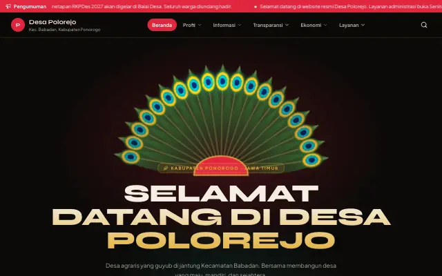 Tampilan tema Reog