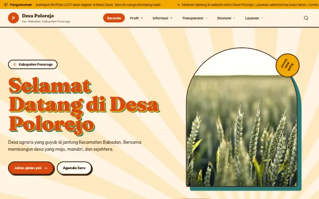 Tampilan tema Retro Groovy