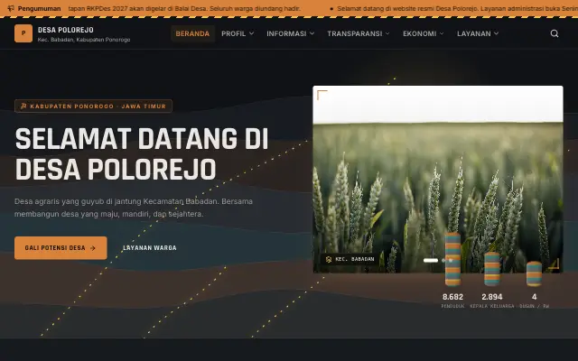 Tampilan tema Tambang