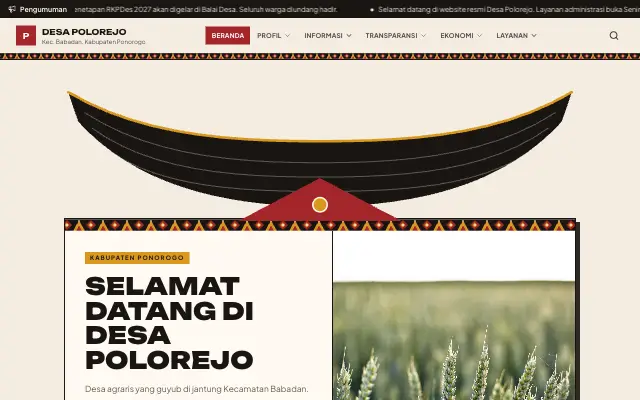Tampilan tema Tongkonan