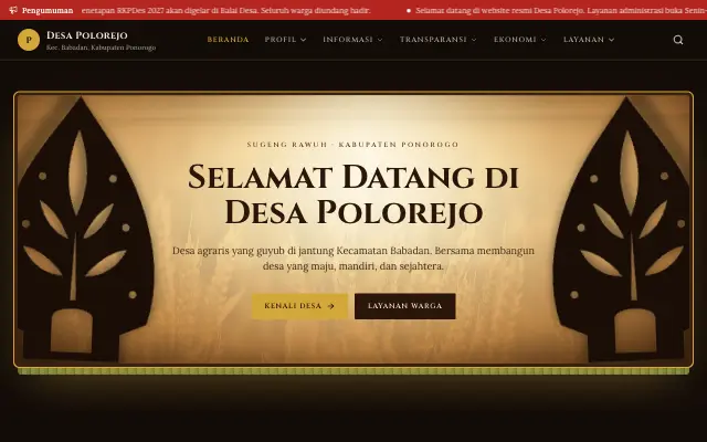 Tampilan tema Wayang Kulit